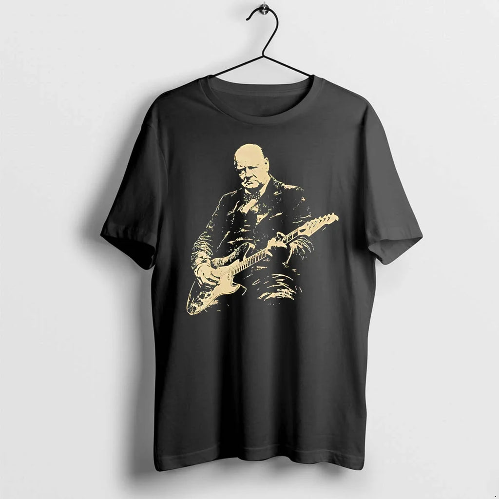 Classic Winston Churchill Playing Electric Guitar Vintage Shirts Sweater Unisex T-shirt, Sweatshirt, Hoodie, Long Sleeve Tee - T-Shirt, Sweatshirt, Hoodie