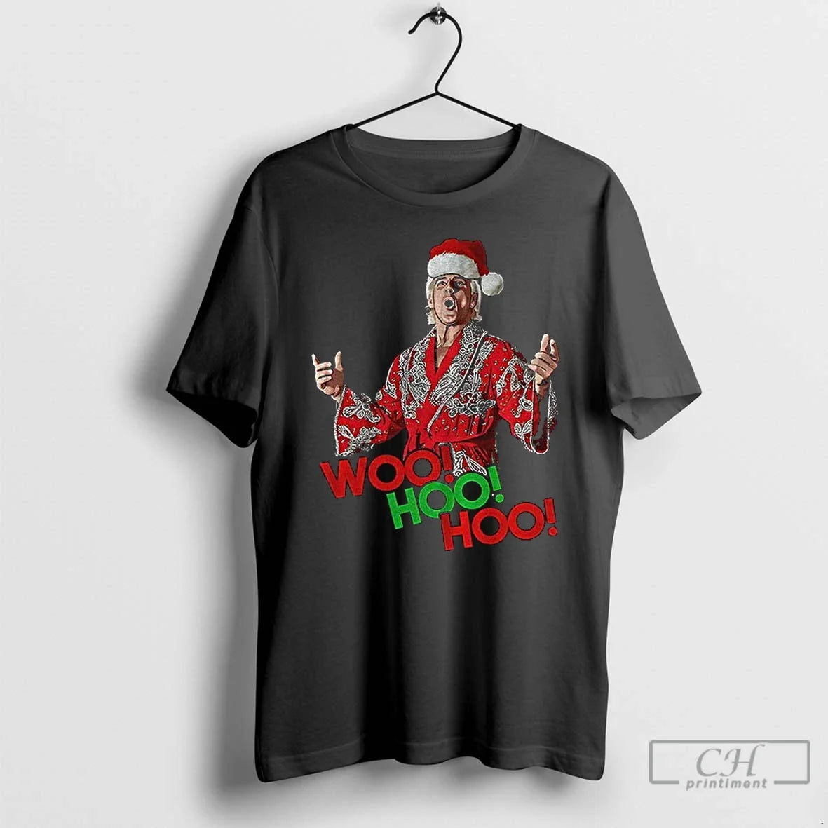 Classic Woo Hoo Hoo Black Wrestling Legend Rick Flair Santa Hat T-Shirts, Hoodie, Sweatshirt - T-Shirt, Sweatshirt, Hoodie
