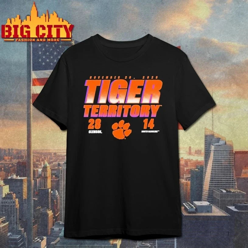 Clemson Tigers 28-14 South Carolina Gamecocks November 29, 2025 Tigers Territory shirt Unisex T-shirt, Sweatshirt, Hoodie, Long Sleeve Tee - T-Shirt, Sweatshirt, Hoodie