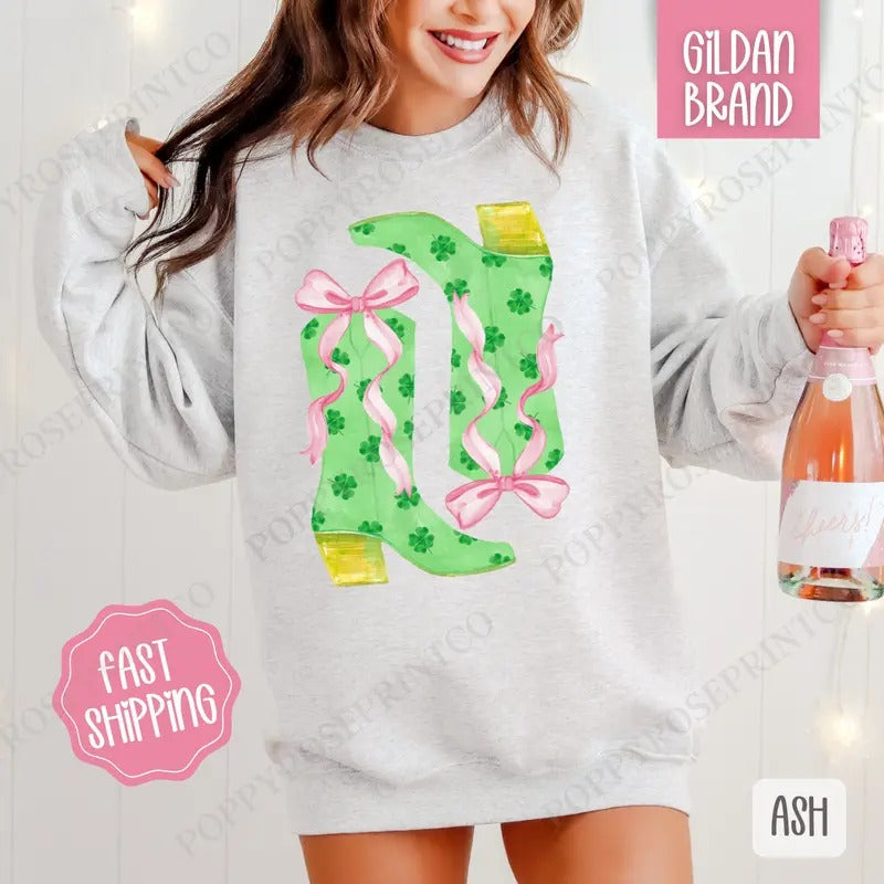 Clover Boots St Patrick'S Day Cute T-Shirts, Hoodie, Sweatshirt - T-Shirt, Sweatshirt, Hoodie