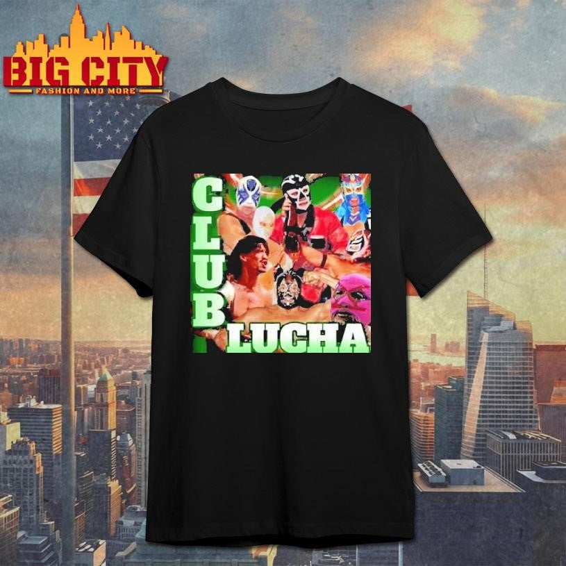 Club Lucha Wrestler Mask Collage Shirt Mexican Wrestling Shirt Unisex T-shirt, Sweatshirt, Hoodie, Long Sleeve Tee - T-Shirt, Sweatshirt, Hoodie