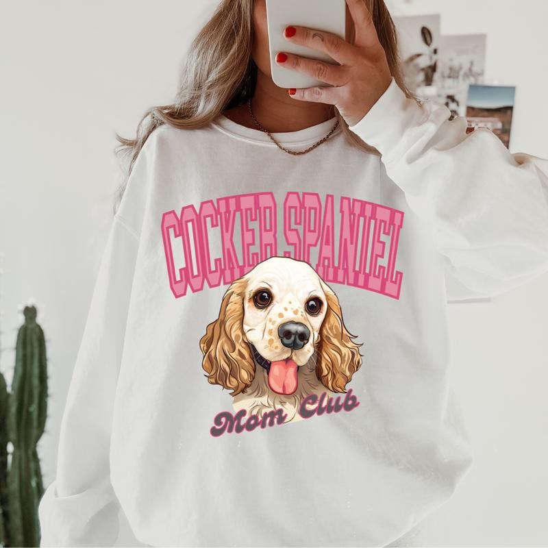 Cocker Spaniel Mom Club ~ Relaxed Fit Printed USA Womenswear Casual Comfortable T-Shirts, Hoodie, Sweatshirt - T-Shirt, Sweatshirt, Hoodie