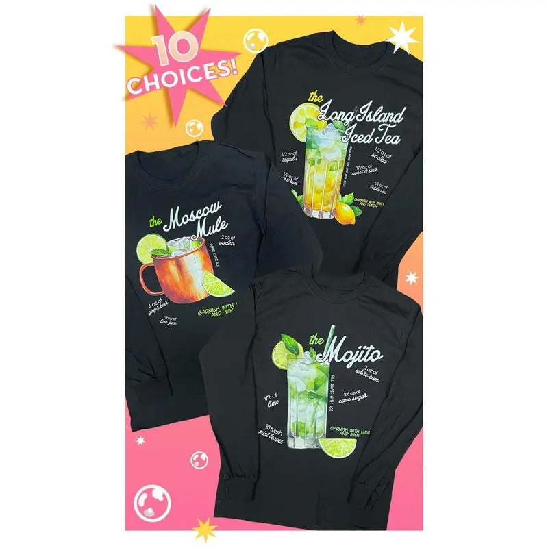 Cocktail Recipe Long Sleeve T-Shirts, Hoodie, Sweatshirt - T-Shirt, Sweatshirt, Hoodie