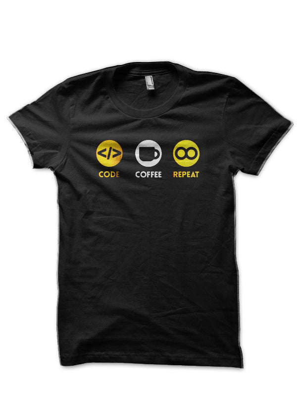 Code Coffee Repeat Black T-Shirts, Hoodie, Sweatshirt - T-Shirt, Sweatshirt, Hoodie