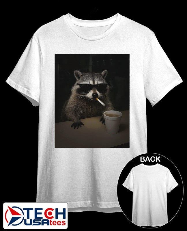 Coffee Raccoon smoking shirt Unisex T-shirt, Sweatshirt, Hoodie, Long Sleeve Tee - T-Shirt, Sweatshirt, Hoodie