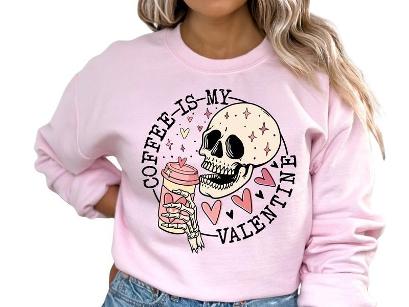 Coffee Is My Valentine Top & T-Shirts, Hoodie, Sweatshirt - T-Shirt, Sweatshirt, Hoodie