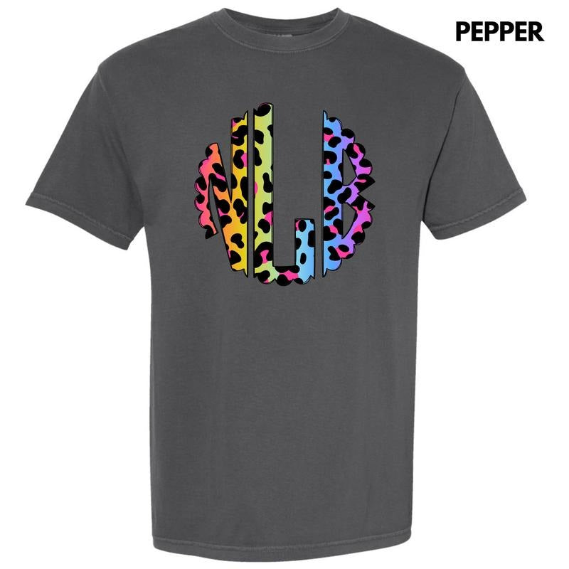 Colorful Cheetah Monogram Comfort Colors 'NLB' T-Shirts, Hoodie, Sweatshirt - T-Shirt, Sweatshirt, Hoodie