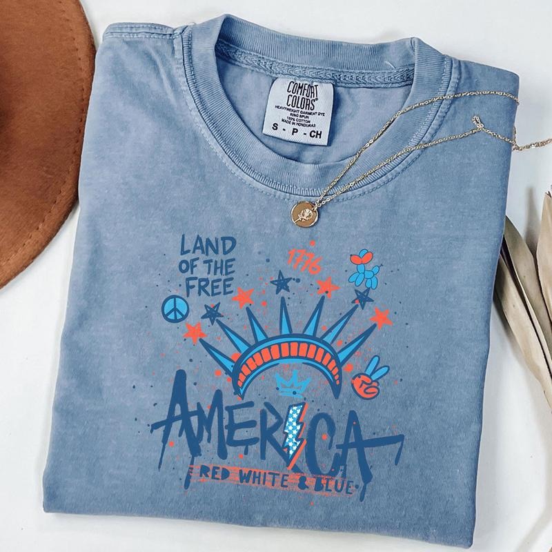 Comfort Colors 4th July Statue Liberty Shirt Graffiti America Shirt America 4th July USA America Flag T-Shirts, Hoodie, Sweatshirt - T-Shirt, Sweatshirt, Hoodie