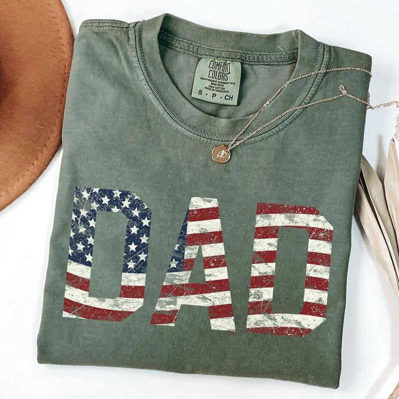 Comfort Colors American Dad Shirt Retro 4th July Dad Independence Day Shirt T-Shirts, Hoodie, Sweatshirt - T-Shirt, Sweatshirt, Hoodie