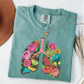 Comfort Colors Anatomical Lung Shirt Floral Lungs Nurse Medical Student Shirt T-Shirts, Hoodie, Sweatshirt - T-Shirt, Sweatshirt, Hoodie