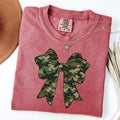 Comfort Colors Camo Coquette Bow Shirt Coquette Camouflage Shirt Retro Camo Bow T-Shirts, Hoodie, Sweatshirt - T-Shirt, Sweatshirt, Hoodie