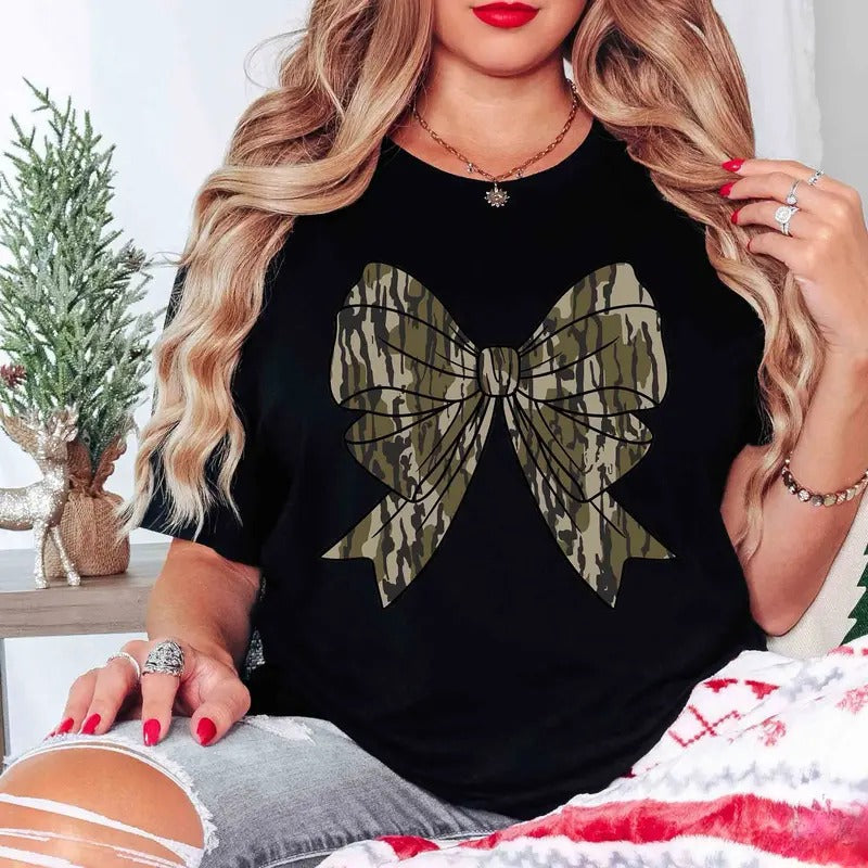 Comfort Colors Camo Shirt Camo Coquette Bow Her Cute Camo Duck Hunting Old School Camouflage Bow Fall T-Shirts, Hoodie, Sweatshirt - T-Shirt, Sweatshirt, Hoodie