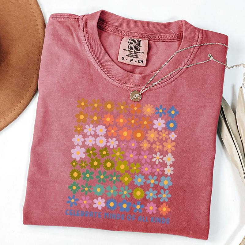 Comfort Colors Celebrate Minds All Kind Shirt Neurodiversity Autism Acceptance Mental Health T-Shirts, Hoodie, Sweatshirt - T-Shirt, Sweatshirt, Hoodie