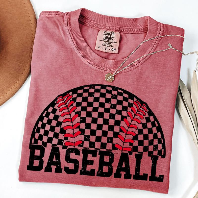 Comfort Colors Checkered Baseball Game Day Retro Baseball T-Shirts, Hoodie, Sweatshirt - T-Shirt, Sweatshirt, Hoodie
