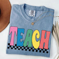 Comfort Colors Checkered Teach Shirt Cute Teacher Shirt Back School Teacher Appreciation Elementary School Teacher Shirt T-Shirts, Hoodie, Sweatshirt - T-Shirt, Sweatshirt, Hoodie