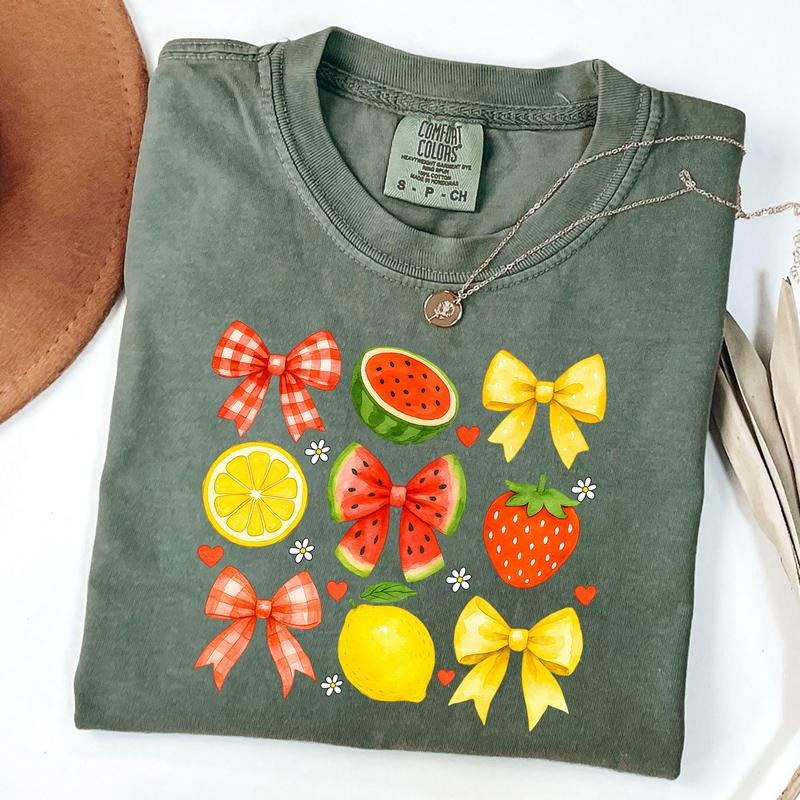 Comfort Colors Coquette Watermelon Summer Fruit Shirt Mama Lemon Bow Summer Cute Strawberry Floral Shirt T-Shirts, Hoodie, Sweatshirt - T-Shirt, Sweatshirt, Hoodie
