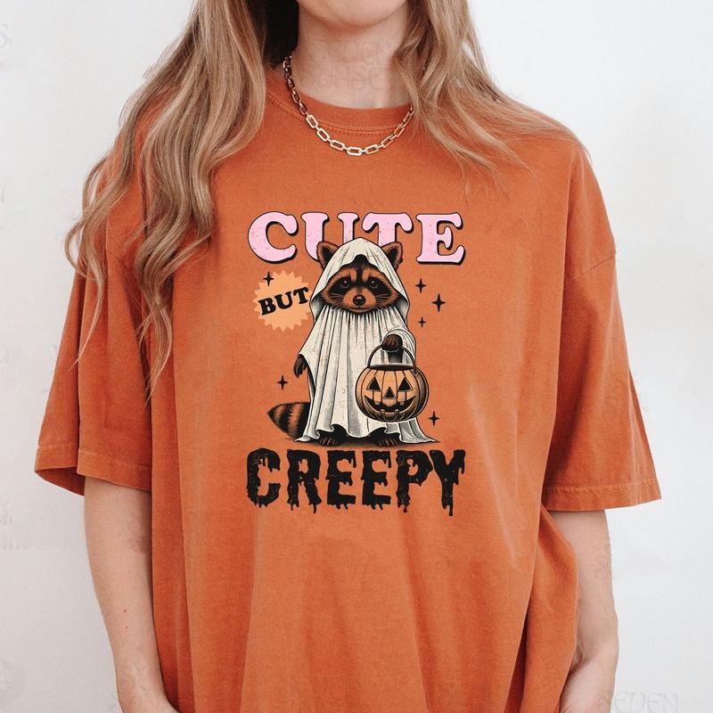 Comfort Colors Cute But Creepy Shirt Halloween Raccoon Raccoon Ghost Funny Raccoon Shirt Pumpkin Halloween T-Shirts, Hoodie, Sweatshirt - T-Shirt, Sweatshirt, Hoodie