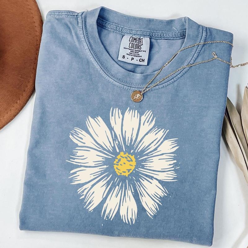 Comfort Colors Daisy Shirt Wildflower Floral Shirt Cute Boho Shirt Plant T-Shirts, Hoodie, Sweatshirt - T-Shirt, Sweatshirt, Hoodie