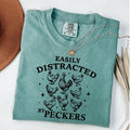 Comfort Colors Easily Distracted Peckers Shirt Funny Chickens Shirt Animal Lover Homestead Farmer Girl Shirt T-Shirts, Hoodie, Sweatshirt - T-Shirt, Sweatshirt, Hoodie
