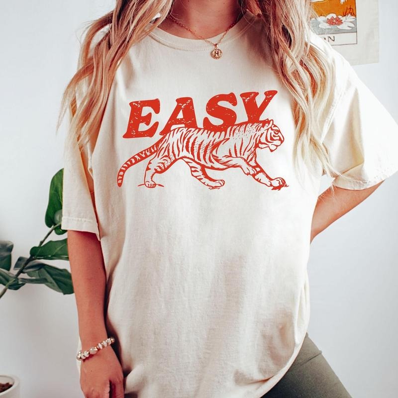 Comfort Colors Easy Tiger Retro Boho Comfort Colors Shirt Hippie Clothes Indie T-Shirts, Hoodie, Sweatshirt - T-Shirt, Sweatshirt, Hoodie