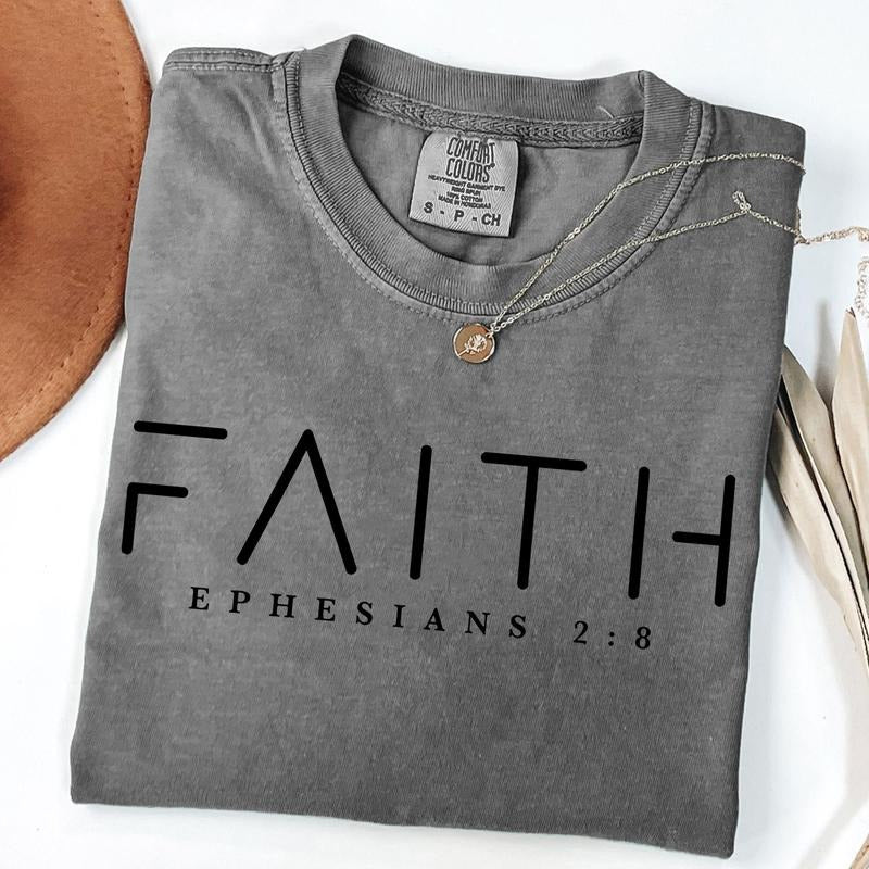 Comfort Colors Faith Shirt Ephesians 2 8 Bible Verse Bible Quote Christian Shirt T-Shirts, Hoodie, Sweatshirt - T-Shirt, Sweatshirt, Hoodie