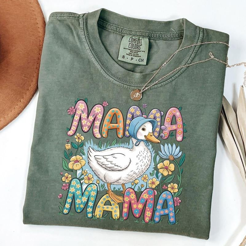 Comfort Colors Floral Mama Goose Shirt Goose Mom Goose Lover T-Shirts, Hoodie, Sweatshirt - T-Shirt, Sweatshirt, Hoodie
