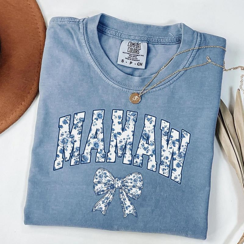 Comfort Colors Floral Mamaw Shirt Coquette Bow Mamaw Chinoiserie Mamaw New Mom Pregnancy Reveal T-Shirts, Hoodie, Sweatshirt - T-Shirt, Sweatshirt, Hoodie