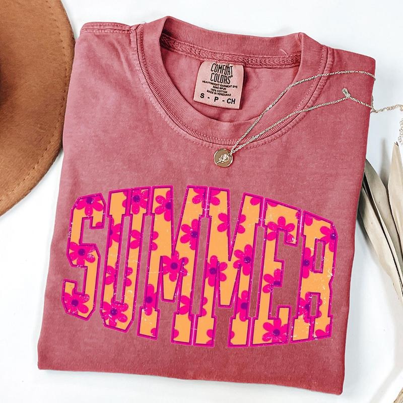 Comfort Colors Floral Summer Retro Flower Shirt Summer T-Shirts, Hoodie, Sweatshirt - T-Shirt, Sweatshirt, Hoodie