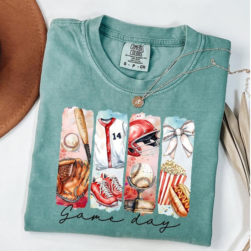 Comfort Colors Game Day Baseball Coquette Shirt Baseball Bow Shirt Baseball Mama Brushstroke Teestyle{N002}2 T-Shirts, Hoodie, Sweatshirt - T-Shirt, Sweatshirt, Hoodie