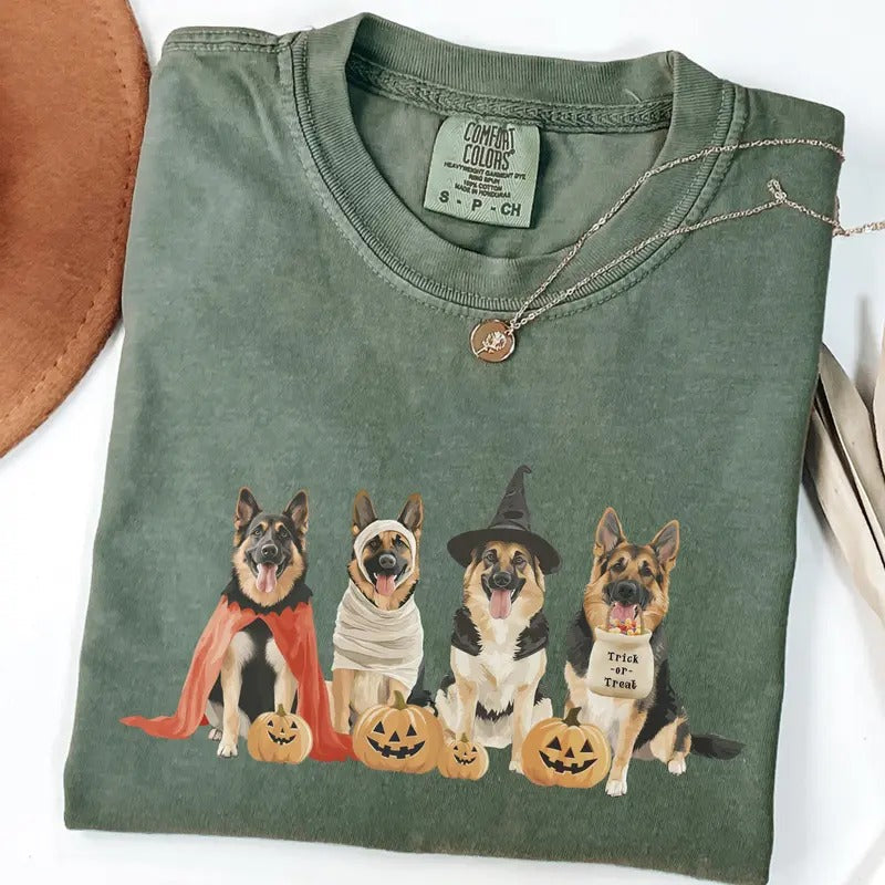 Comfort Colors German Shepherd Halloween Fall Dog Mom Spooky Season Cute Autumn Her T-Shirts, Hoodie, Sweatshirt - T-Shirt, Sweatshirt, Hoodie