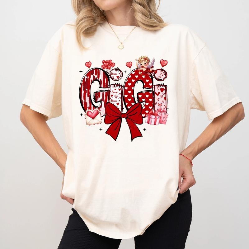 Comfort Colors Gigi Valentine Shirt Gigi Gigi Heart Shirt New Grandma T-Shirts, Hoodie, Sweatshirt - T-Shirt, Sweatshirt, Hoodie