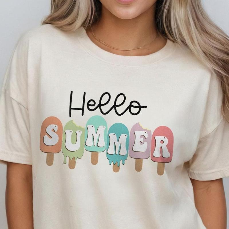 Comfort Colors Hello Summer Shirt Summer Welcome Shirt Ice Cream Shirt Last Day School Family Vacation Schools Out Summer End School Year Shirt Teacher Summer Teacher Summer School Top Womenswear T-Shirts, Hoodie, Sweatshirt - T-Shirt, Sweatshirt, Hoodie