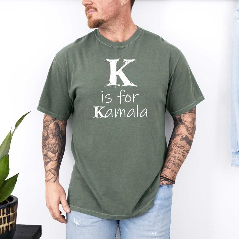 Comfort Colors K Is Kamala Shirt Democrat President Harris Kamala Fan Shirt Harris Shirt Election 2024 T-Shirts, Hoodie, Sweatshirt - T-Shirt, Sweatshirt, Hoodie