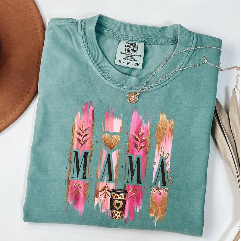 Comfort Colors Leopard Mama Shirt Mama Heart Shirt Wildflower Mama Shirt Mom New Mom T-Shirts, Hoodie, Sweatshirt - T-Shirt, Sweatshirt, Hoodie