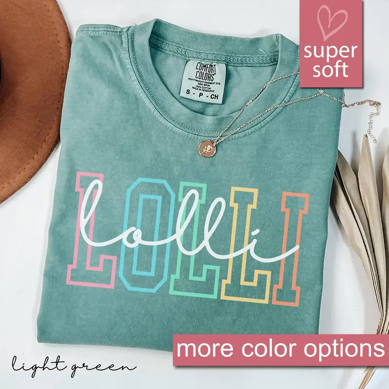 Comfort Colors Lolli Shirt Cute Lolli Shirt Lolli Grandma T-Shirts, Hoodie, Sweatshirt - T-Shirt, Sweatshirt, Hoodie