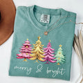 Comfort Colors Merry & Bright Trees Shirt Shirt Shirt Shirt Winter Shirt T-Shirts, Hoodie, Sweatshirt - T-Shirt, Sweatshirt, Hoodie