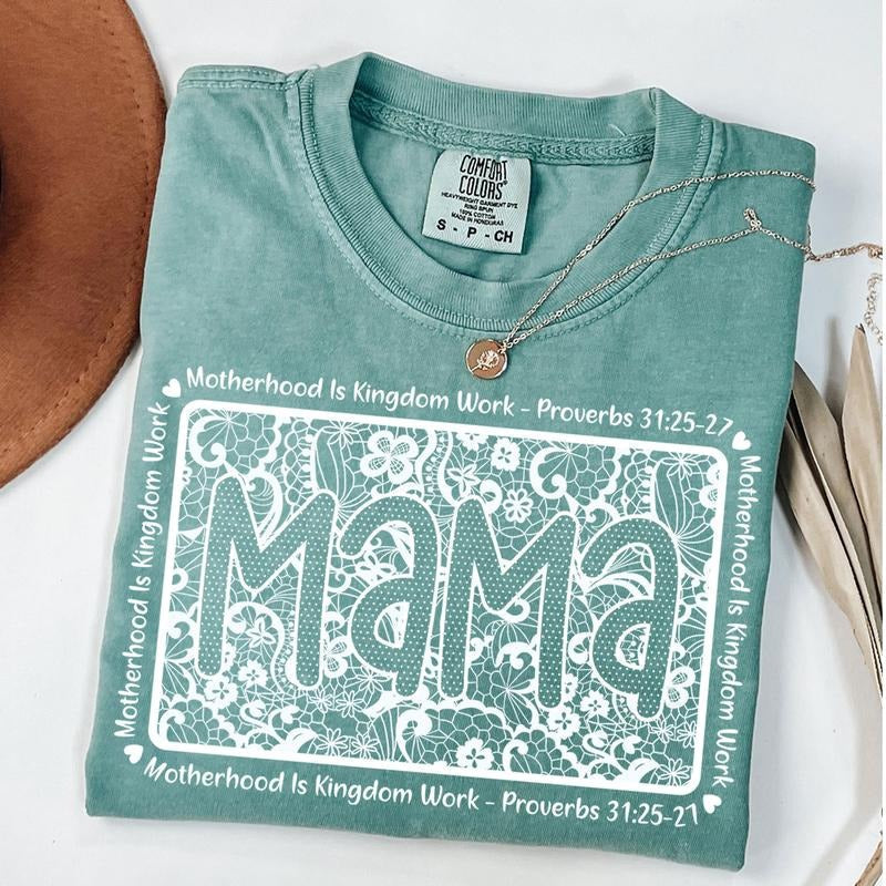 Comfort Colors Motherhood Is Kingdom Word Shirt Shirt Retro Floral Mama Shirt Christian Mom New Mom T-Shirts, Hoodie, Sweatshirt - T-Shirt, Sweatshirt, Hoodie