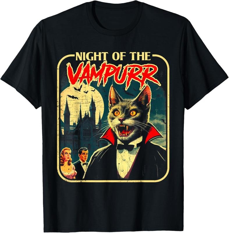 Comfort Colors Night Vampurr Funny Cat Halloween T-Shirts, Hoodie, Sweatshirt - T-Shirt, Sweatshirt, Hoodie