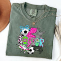 Comfort Colors Preppy Soccer Shirt Soccer Coquette Shirt Game Day Shirt Checkered Soccer T-Shirts, Hoodie, Sweatshirt - T-Shirt, Sweatshirt, Hoodie