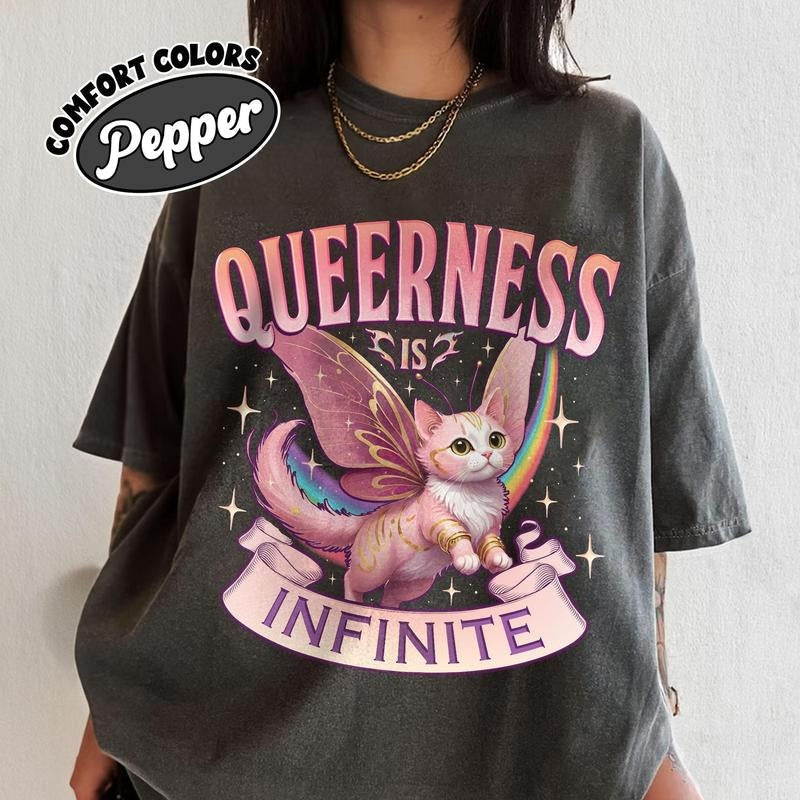 Comfort Colors Queerness Is Infinite Lgbt Pride Month My Pride Month Era Gay Lesbian Pride Friend T-Shirts, Hoodie, Sweatshirt - T-Shirt, Sweatshirt, Hoodie