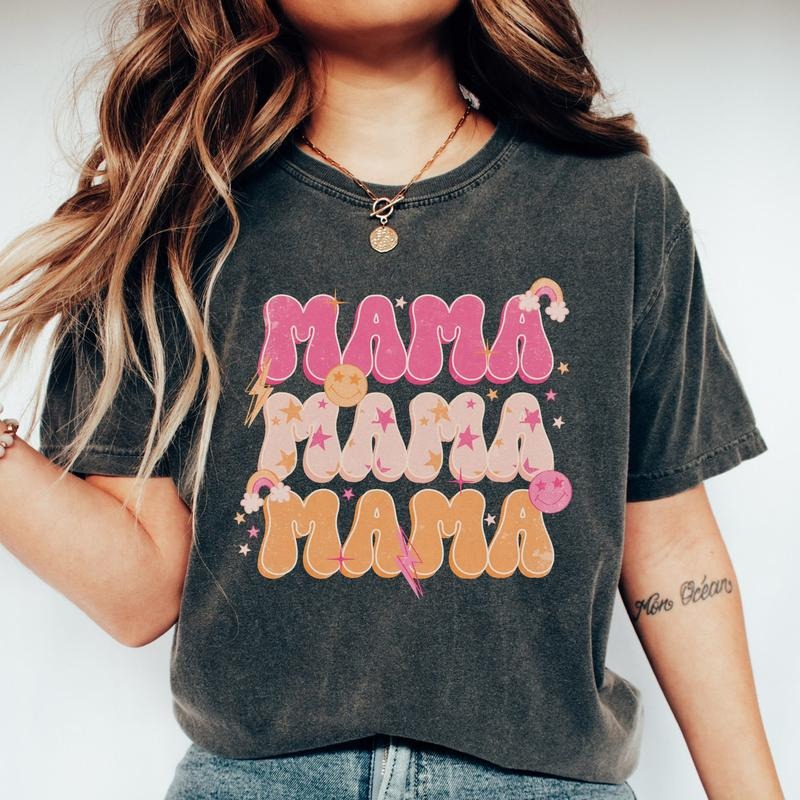Comfort Colors Retro Mama Mom Life Floral Mom Her Momma Mom TT Shirt T-Shirts, Hoodie, Sweatshirt - T-Shirt, Sweatshirt, Hoodie