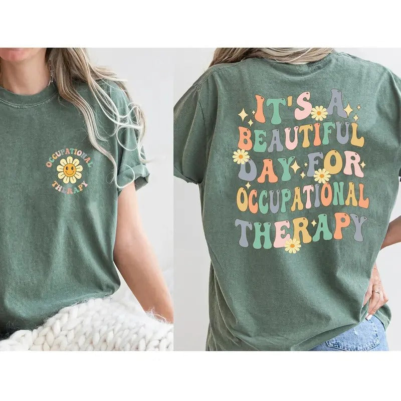 Comfort Colors Retro Occupational Therapy Shirt Cute OT Shirt Education Shirt Funny Therapist Shirt Therapy Womenswear T-Shirts, Hoodie, Sweatshirt - T-Shirt, Sweatshirt, Hoodie
