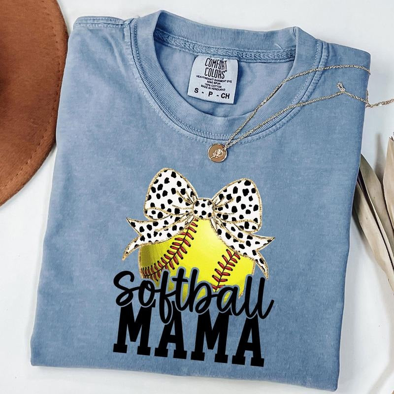 Comfort Colors Retro Softball Mama Shirt Softball Mama Coquette Game Day Softball Bow Shirt T-Shirts, Hoodie, Sweatshirt - T-Shirt, Sweatshirt, Hoodie