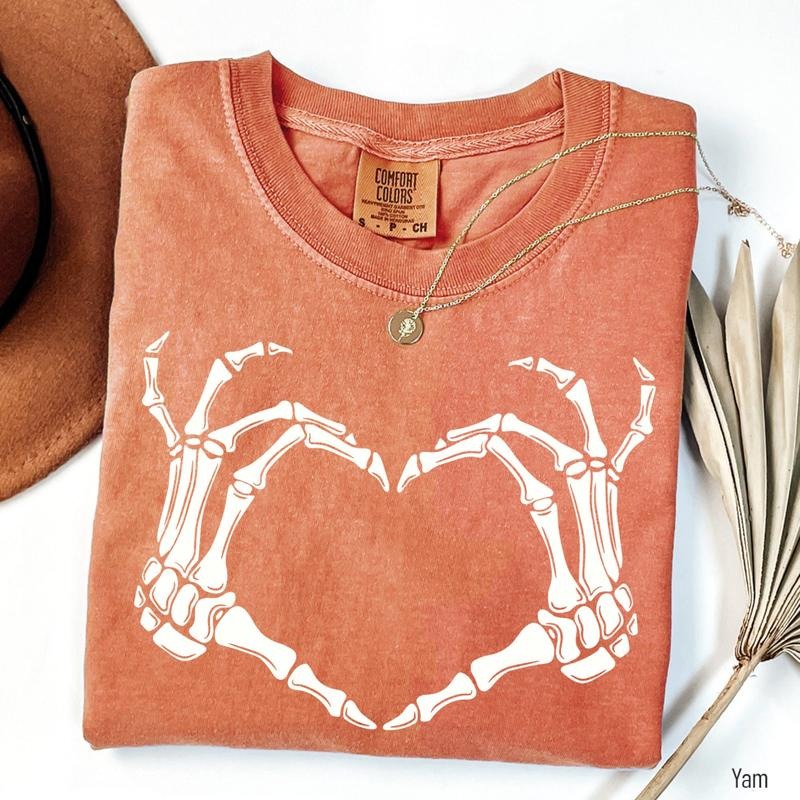 Comfort Colors Skeleton Hand Shirt Skeleton Halloween Shirt Halloween Shirt Spooky Season Shirt Halloween T-Shirts, Hoodie, Sweatshirt - T-Shirt, Sweatshirt, Hoodie
