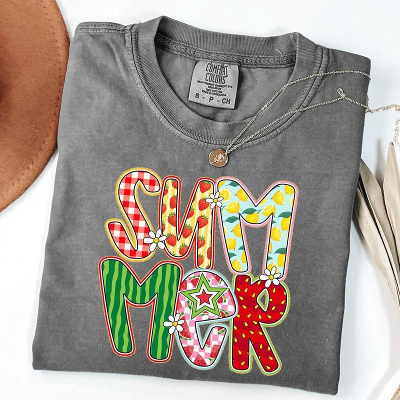 Comfort Colors Summer Tropical Fruit Shirt Preppy Summer Watermelon Lemon Strawberry Summer Vacation T-Shirts, Hoodie, Sweatshirt - T-Shirt, Sweatshirt, Hoodie
