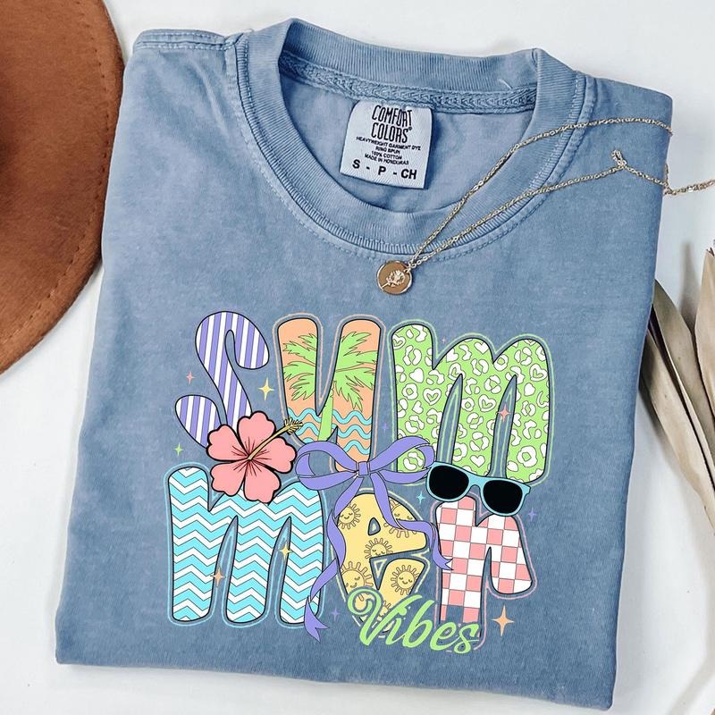 Comfort Colors Summer Retro Beach Shirt Bow Summer T-Shirts, Hoodie, Sweatshirt - T-Shirt, Sweatshirt, Hoodie