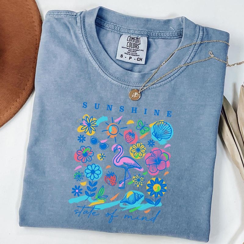 Comfort Colors Sunshine State Mind Shirt Summer Summer Shirt T-Shirts, Hoodie, Sweatshirt - T-Shirt, Sweatshirt, Hoodie