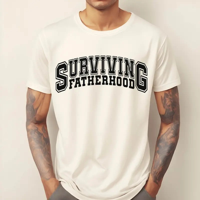 Comfort Colors Surviving Fatherhood Shirt Retro Daddy Dada Cute Shirt Fatherhood T-Shirts, Hoodie, Sweatshirt - T-Shirt, Sweatshirt, Hoodie
