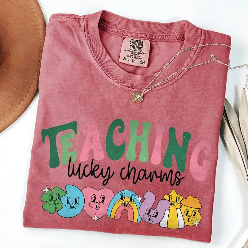 Comfort Colors Teaching Lucky Charms Lucky Teacher Shirt Saint Patrick'S Day Teacher Shirt T-Shirts, Hoodie, Sweatshirt - T-Shirt, Sweatshirt, Hoodie