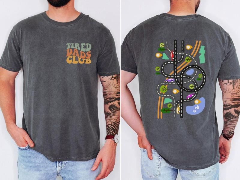 Comfort Colors Tired Dads Club Shirt Cute Tired Dads Club Shirt Play Cars Dad'S Back Mat Road Car Race Track Shirt T-Shirts, Hoodie, Sweatshirt - T-Shirt, Sweatshirt, Hoodie